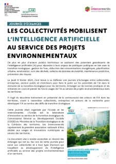 Journée expert : Les collectivités mobilisent l’IA au service des projets environnementaux