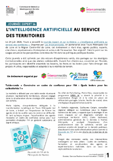 Journée expert : L’Intelligence Artificielle au service des territoires