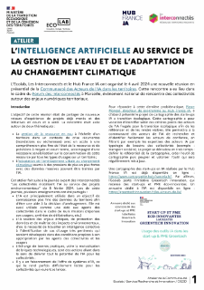 Atelier : L’intelligence artificielle au service de la gestion de l’eau et de l’adaptation au changement climatique