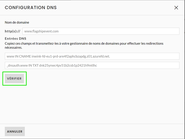 Vérification de la propagation DNS