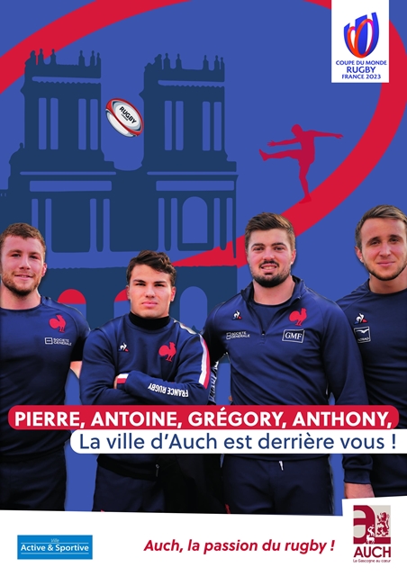 Affiche de la ville de Auch pour la coupe du monde de rugby