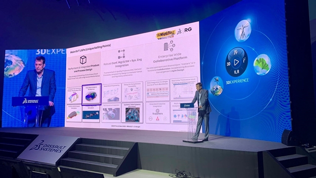 Présentation du RVT par Olivier Mougin, Directeur du PLM de Renault Group, au 3DExperience forum de Séoul (Corée) en novembre 2022