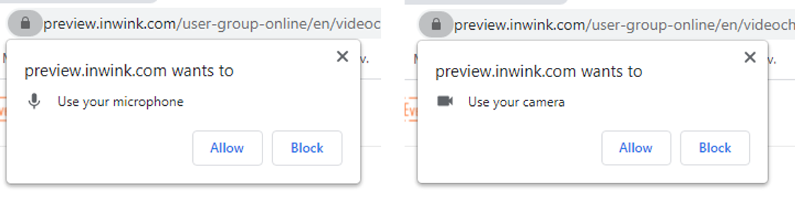 Allow access to camera and microphone in Chrome