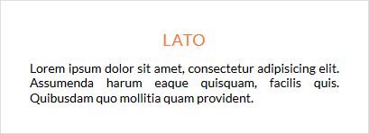 Example of a card using the Lato font