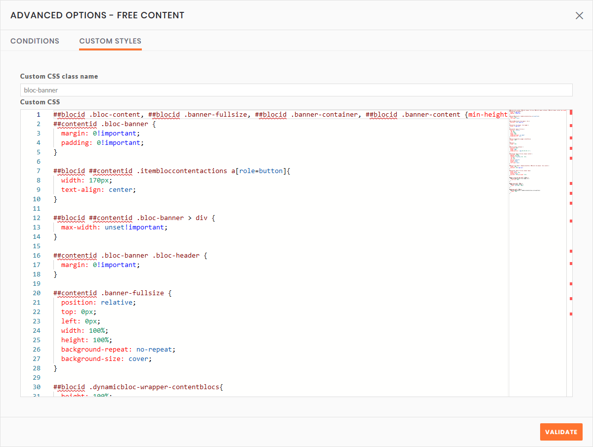 CSS Content Block Editor