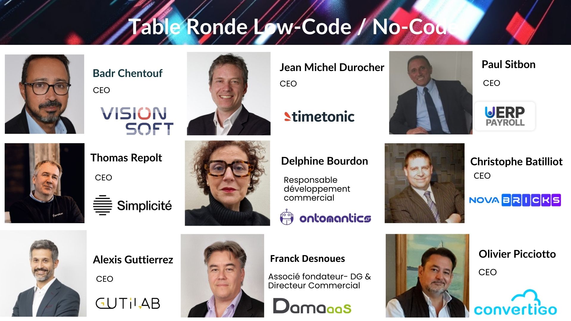 Table ronde catégorie Low-Code / No-Code