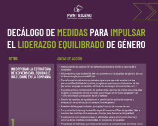 DECÁLOGO DE MEDIDAS PARA IMPULSAR EL LIDERAZGO EQUILIBRADO DE GÉNERO