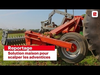 Une herse rotative modifée pour scalper les adventices