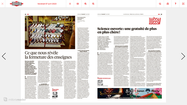 Bandeau publicitaire dans Libération