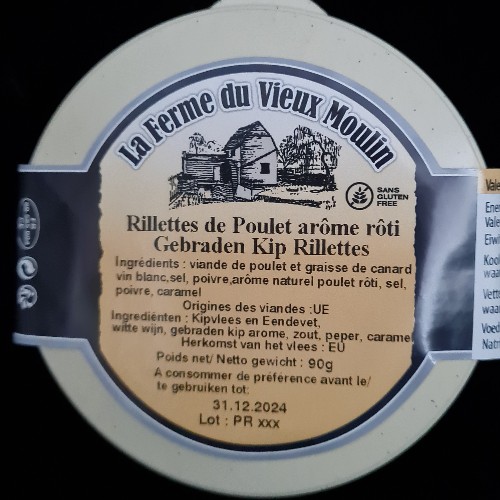 rillettes de poulet rôti 90gr
