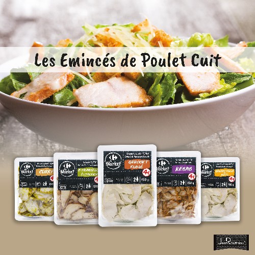 EMINCES DE  FILET DE POULET CUIT ROTI