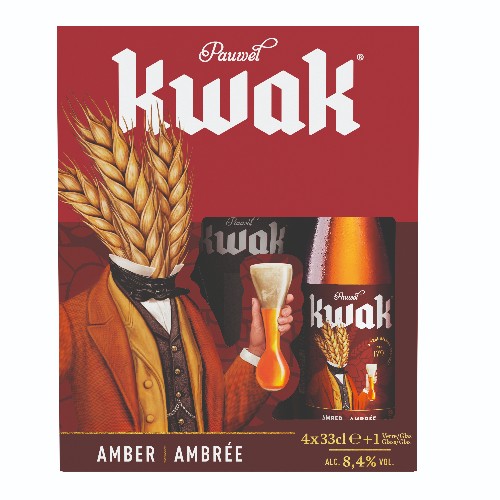 001 5555627 - Kwak Amber/Ambrée Giftpack 4x33cl